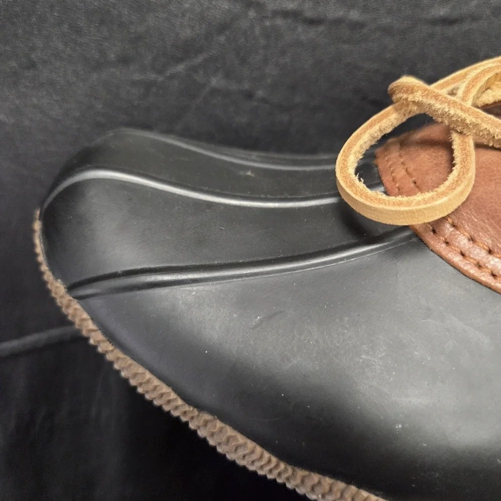 Sperry Saltwater Duck Boot Rain Shoes Womens Black Size 7